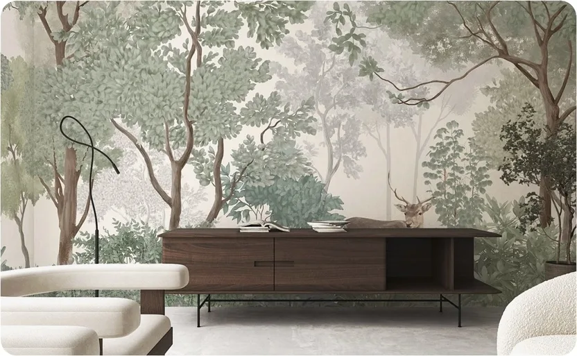 Forest Tree Mural Wallpaper Design